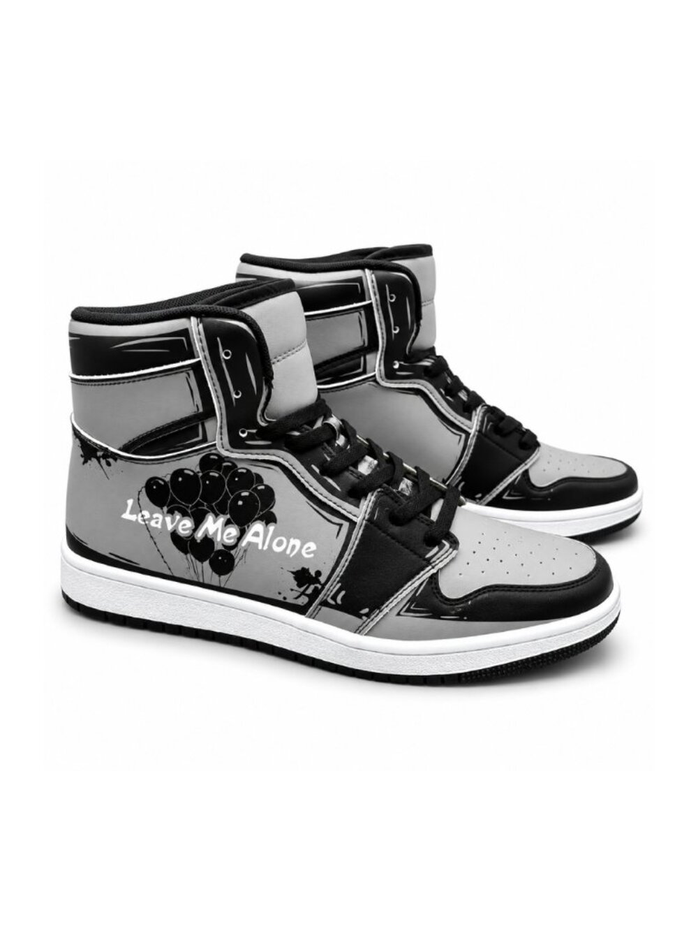 “Leave Me Alone” Graphic High-Top Sneakers — Men’s Size US 12 / EU 46